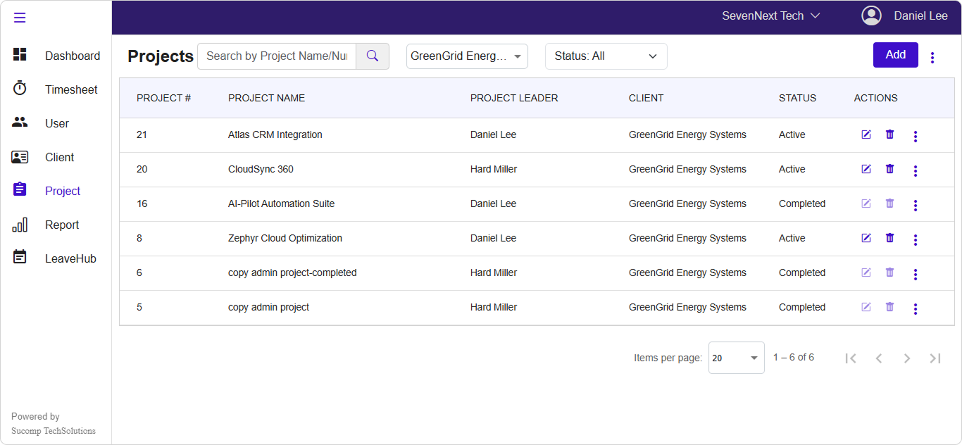 Viewing Your Projects