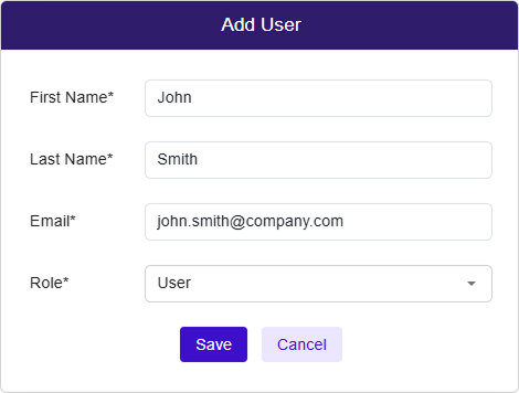 Add User Dialog
