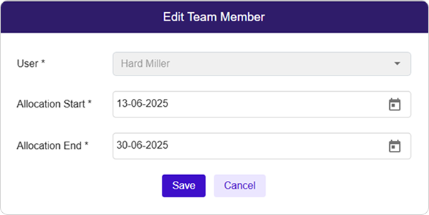 Edit Team Member